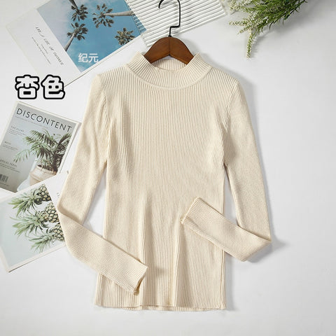 2023 New-coming Autumn Winter Tops Basic Turtleneck Pullovers Sweaters Primer Long Sleeve Short Korean Slim-fit tight Sweater