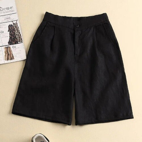 Sonicelife Cotton and Linen Casual Shorts Women's Plus Size Thin Loose All-match Wide-leg Pants Summer New Style Korean High-waist Shorts