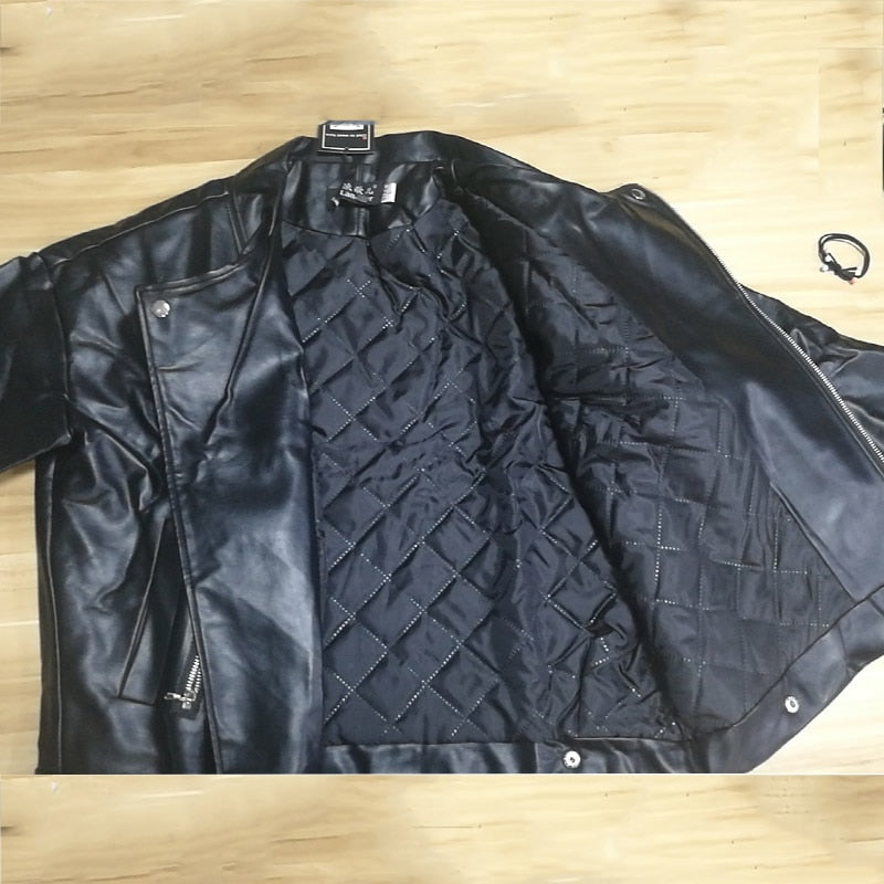 2023 New Arrival Women Autumn Winter Leather Jacket Oversized Boyfriend Korean Style Female Faux Coat Outwear Black Bike Jacket