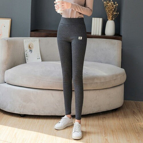Warm Tights Leggings Women Winter High Waist Pants with Fleece Women Lamb Cashmere Trousers Pants Skinny Thick Thermal Leggings