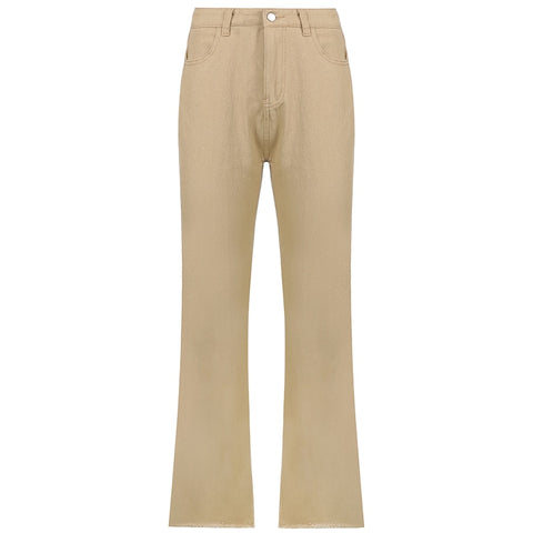 Weekeep Baggy High Waist Solid Denim Jeans Women Streetwear Vintage Casual Straight Trousers Summer Elegant Basic Pants Harajuku