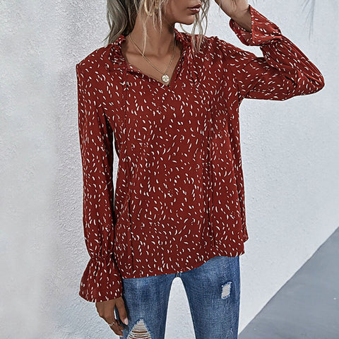 Sale Long Sleeve Women's Top and Blouse Autumn Spring V-Neck Ladies Shirt Blouses Office Lady Work Wear Female Tops Tee D30