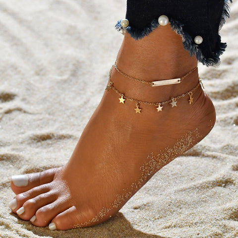 Female Bohemian Shell Heart Summer Anklets For Women Tortoise Ankle Bracelets Girls Barefoot on Leg Chain Jewelry Gift