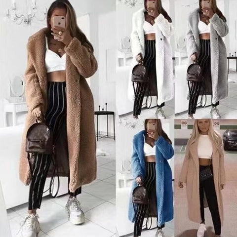 Fur Teddy Coat Women Autumn Winter 2023 Casual Plus Size Long Jacket Female Thick Warm Outwear Oversize Fur mujer chaqueta