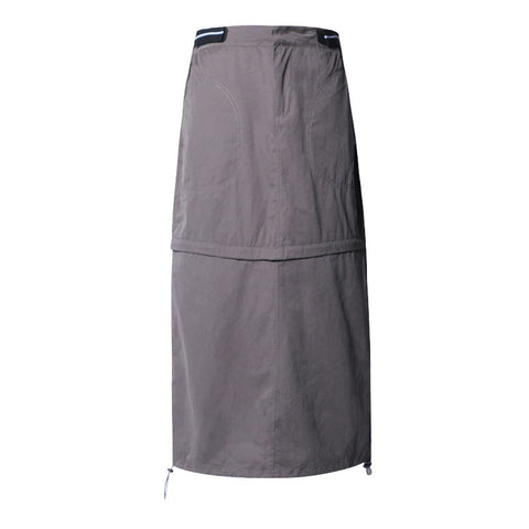 Sonicelife 2024 New Fashion Woman Bottom Elegant Vintage Long Cargo Skirt