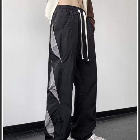 Sonicelife 2024 New Fashion Woman Bottom Elegant Zip Fly Wide Leg Parachute Pants