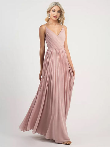 Elegant Chiffon V-Neck Pleated Evening Dress Formal Party Prom Gown Dresses Robe Vestidos De Fiesta For Women 2023