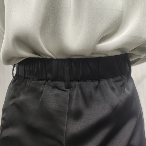 Sonicelife Early Autumn New Silk Wide Leg Pants Women's Summer Thin High Waist Draping Suit Straight Tube New Imitation Acetic Acid Satin Pants