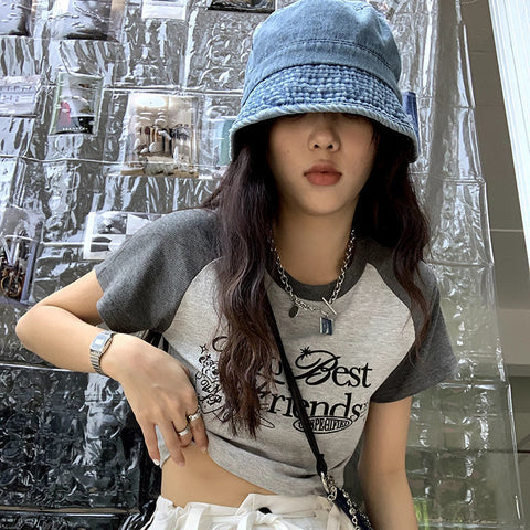 Sonicelife  Y2K Retro Pink Tshirts Korean Streetwear Patchwork Skinny Basic T Shirts Fairy Grunge Graphic Print Tees Top Harajuku