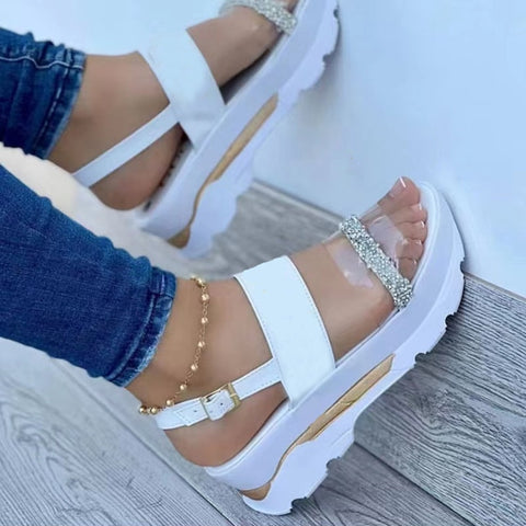 Back to school outfit Sonicelife  Women Sandals Summer Heels Sandals With Wedges Shoes For Women Peep Toe Platform Sandalias Mujer Brand Shoes On Heel Luxury 2023