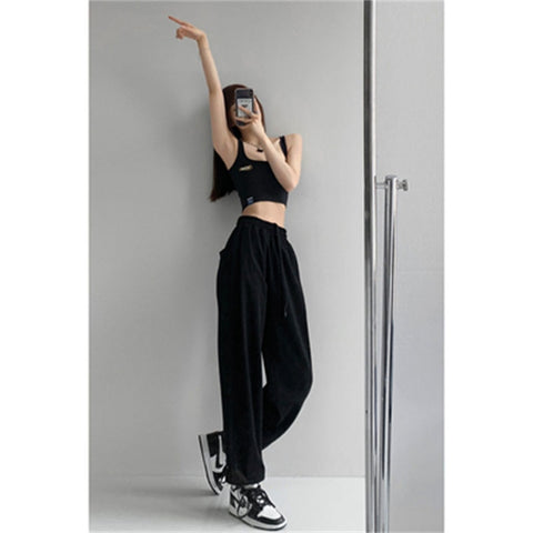 Sonicelife Early Autumn New Jazz dance pants for women in summer, early autumn, new thin style, thin, loose, straight, versatile, casual and high waist