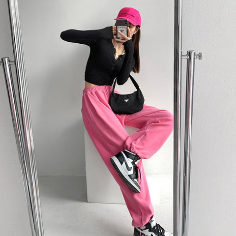 Sonicelife Early Autumn New Jazz dance pants for women in summer, early autumn, new thin style, thin, loose, straight, versatile, casual and high waist