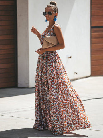 Women Summer Dress Floral Print Maxi Dresses Bohemian Hippie Beach Long Dress Women's Clothing 2023 vestidos de verano