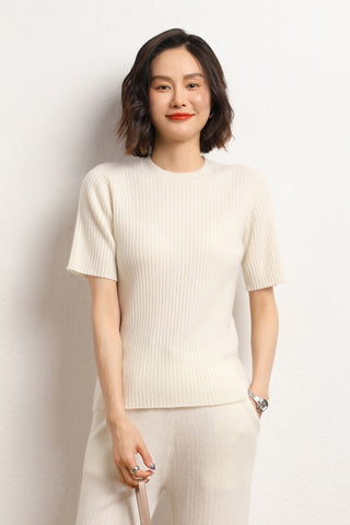 Sonicelife 2024 Ladies Summer and Autumn New Slim Round Neck Base Cashmere Sweater