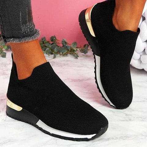 Sonicelife  Woman Shoes 2023 Trendy Mesh Platform Sneakers Socks Shoes Tenis Breathable Socofy Casual Sports Shoes Women Flats Zapatos Mujer
