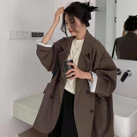 Sonicelife 2024 Autumn New Fall Outfits Women Minimalist Solid Outwear Loose Trench Coat Elegant Retro Official Overcoat Fashion High Street All-Match