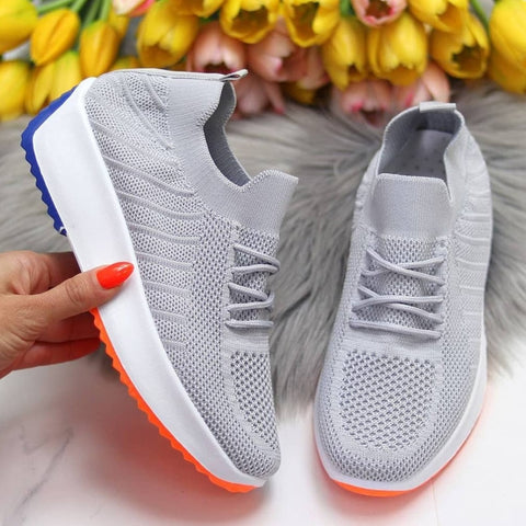 Sonicelife  2022 Women Sneakers Lace Up Women's Sneakers Casual Breathable Mesh Sneakers For Women Trainers Zapatillas Mujer Female Footwear