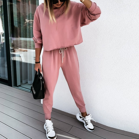 Sonicelife  Casual Commuter Women Tracksuits Two Piece Set New Vintage Chic Colorful Printed Outfits Fashion Sweatshirt Leggings Sports Suit