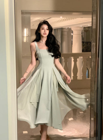 Sonicelife   French Elegant Ruffles White Midi Dresses Summer New Evening Party Women Clothes Fashion Sundress Birthday Ladies Dresses