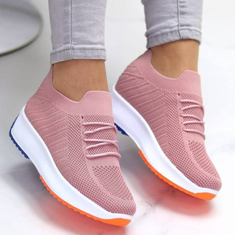 Sonicelife  2022 Women Sneakers Lace Up Women's Sneakers Casual Breathable Mesh Sneakers For Women Trainers Zapatillas Mujer Female Footwear