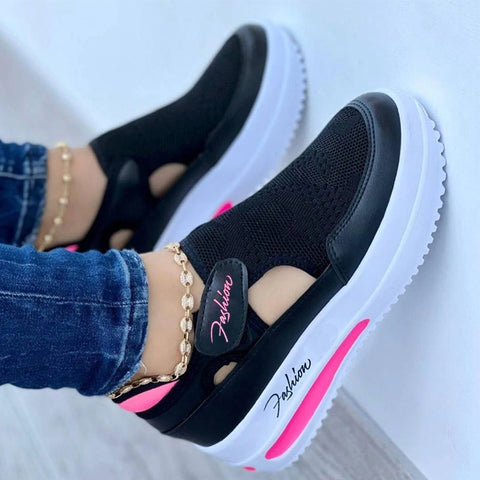 Back to school outfit Sonicelife  2024 Women"S Sneakers Female Casual Vulcanized Shoes Breathable Sport Mesh Platform Comfort Fashion Design Shoes Ladies Footwear