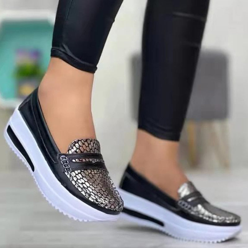 Sonicelife  Women Shoes Slip On Platform Shoes For Casual Women Sneakers Summer Sports Sneaker Chaussure Femme Soft Vulcanized Shoes Loafers