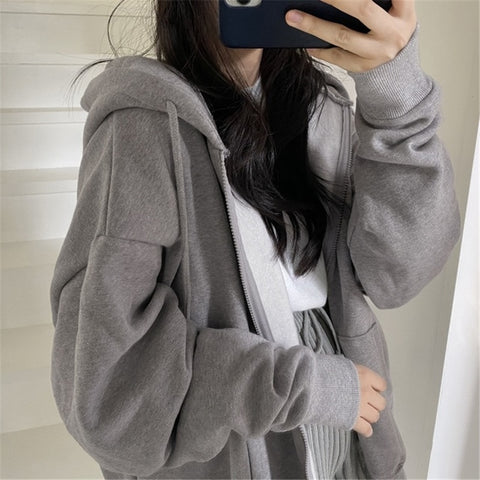 Sonicelife Halloween 2023 Autumn New Fall Outfits Hoodies Women Grunge Punk Hooded Jackets Y2k Clothes Autumn Winter Vintage Letter Print Sweatshirts Overcoat