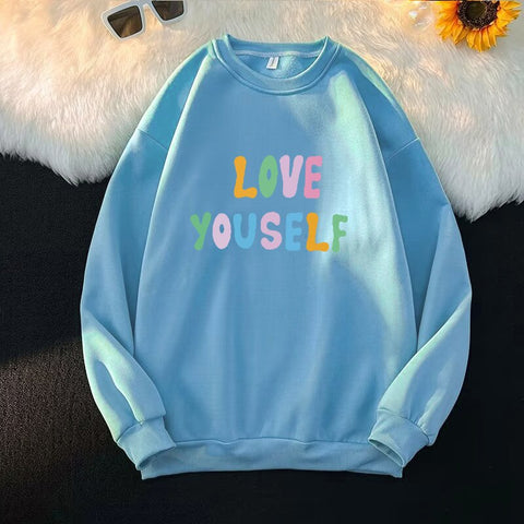 Sonicelife Hip Hop Streetwear women Hoodie Letter Printed Harajuku Oversize Long Sleeve sweatshirt Female Vintage Casual Tops