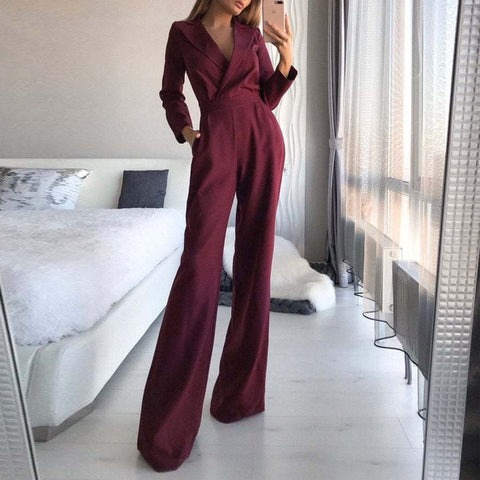 Sonicelife  Elegant Ruffle Sleeveless Office Lady Solid Jumpsuit Women  Back Hollow Out Zipper Romper 2023 New Slim High Street Playsuit