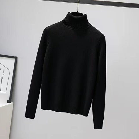 Sonicelife Early Autumn New High Collar Plush Sweater Women's One Piece Plush Knit with Slim Fit Mink Bottom Warm Top