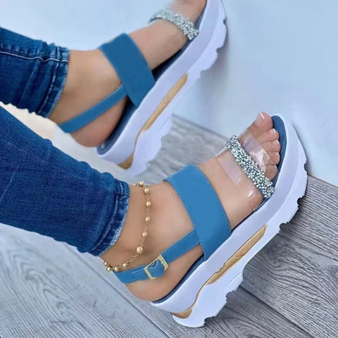 Back to school outfit Sonicelife  Women Sandals Summer Heels Sandals With Wedges Shoes For Women Peep Toe Platform Sandalias Mujer Brand Shoes On Heel Luxury 2023