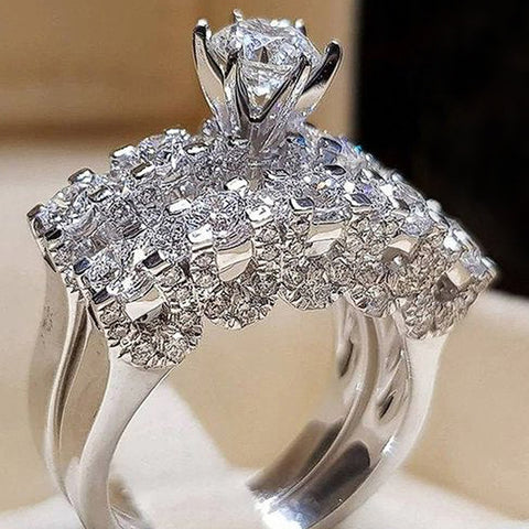 Sonicelife New Trendy Women's Set Rings Statement Jewelry Geometric Shaped Modern Wedding Engagement Bands Female Accessories