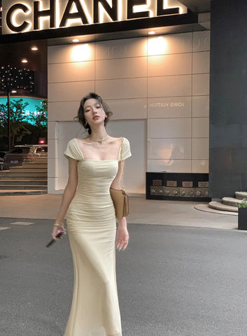 Sonicelife  Dress Women Elegant Summer New Fashion Evening Party Ladies Vestidos Vintage Bodycon Clothes Female Korean Midi Dresses