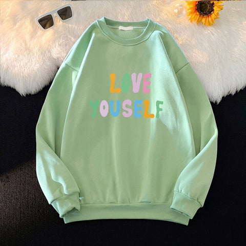 Sonicelife Hip Hop Streetwear women Hoodie Letter Printed Harajuku Oversize Long Sleeve sweatshirt Female Vintage Casual Tops