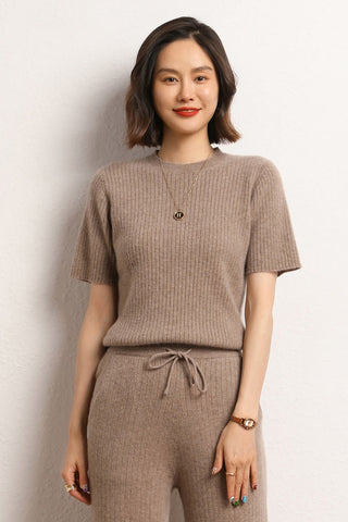 Sonicelife 2024 Ladies Summer and Autumn New Slim Round Neck Base Cashmere Sweater
