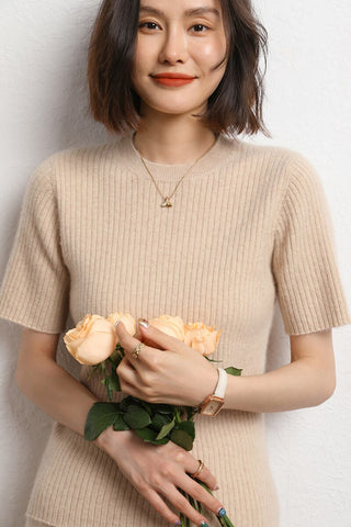 Sonicelife 2024 Ladies Summer and Autumn New Slim Round Neck Base Cashmere Sweater