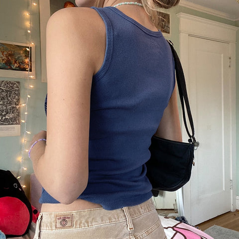 Back to school outfits  Sonicelife  Y2k Retro Printed Crop Top Women Vintage Grunge Rhinestone Sleeveless Slim Tank Top Fairycore Cute  Mini Vest Tees Rapcopter