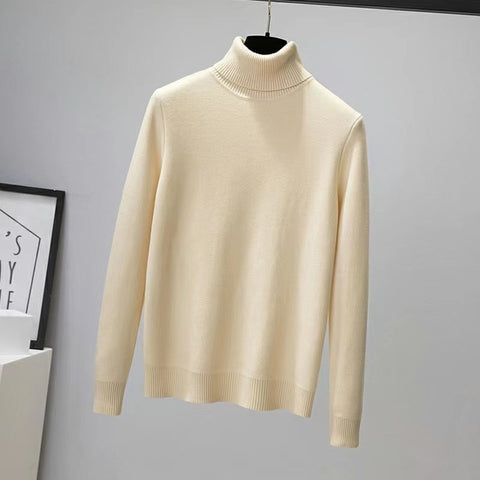 Sonicelife Early Autumn New High Collar Plush Sweater Women's One Piece Plush Knit with Slim Fit Mink Bottom Warm Top