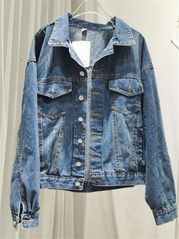 Sonicelife Spring Autumn Denim Jacket Women Fashion Bead Tassel Dolman Sleeve Vintage Jacket Casual Women Coat Party Stage Costumes Y2K