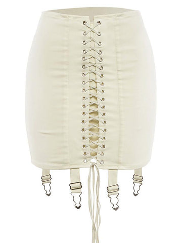 Sonicelife 2024 New Fashion Woman Bottom Elegant Bandage Wrap Mini Skirt