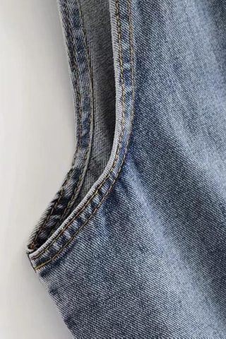 Sonicelife Woman jeans  Front Pockets Denim Overalls