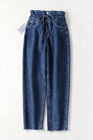 Sonicelife Woman jeans  Leisure Drawstring Loose Jeans