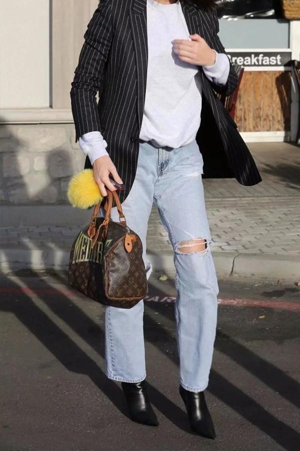 Sonicelife Woman jeans  Leisure Frayed Wide Leg Jeans