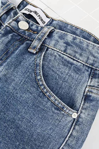 Sonicelife Woman jeans  Leisure High-waisted Straight Jeans