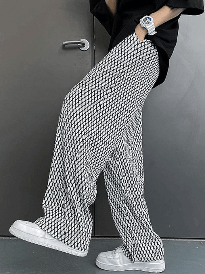 Sonicelife 2024 New Fashion Woman Bottom Elegant Men's Printed Drapey Casual Pants