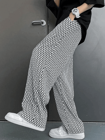 Sonicelife 2024 New Fashion Woman Bottom Elegant Men's Printed Drapey Casual Pants