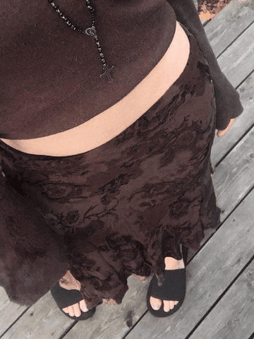 Sonicelife 2024 New Fashion Woman Bottom Elegant Mesh Floral Midi Skirt