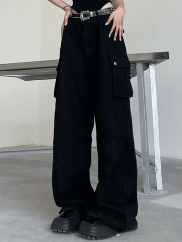 Sonicelife 2024 New Fashion Woman Bottom Elegant Patch Pocket Cargo Pants