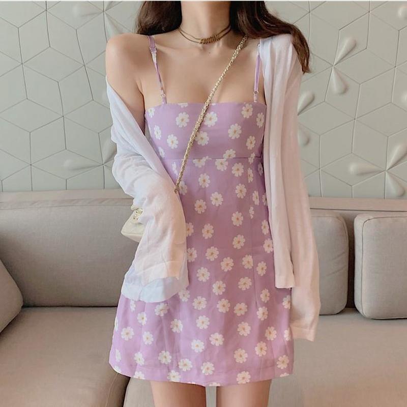 Sonicelife Harajuku Korean Style Floral Sundress (Pink)