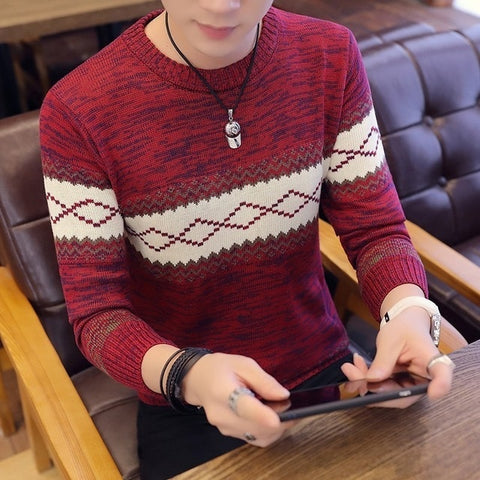 Korea Grey Sweaters And Pullovers Men Long Sleeve Knitted Sweater High Quality Winter Pullovers Homme Warm Navy Coat 3xl Newest